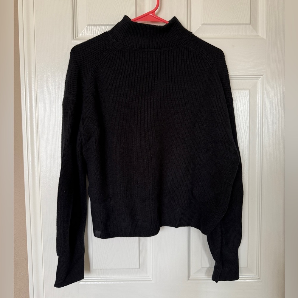 Lululemon Merino Wool Blend Black Mockneck Sweater